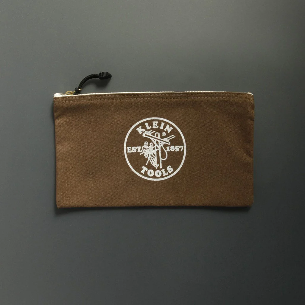 Canvas Zipper Bag Brown